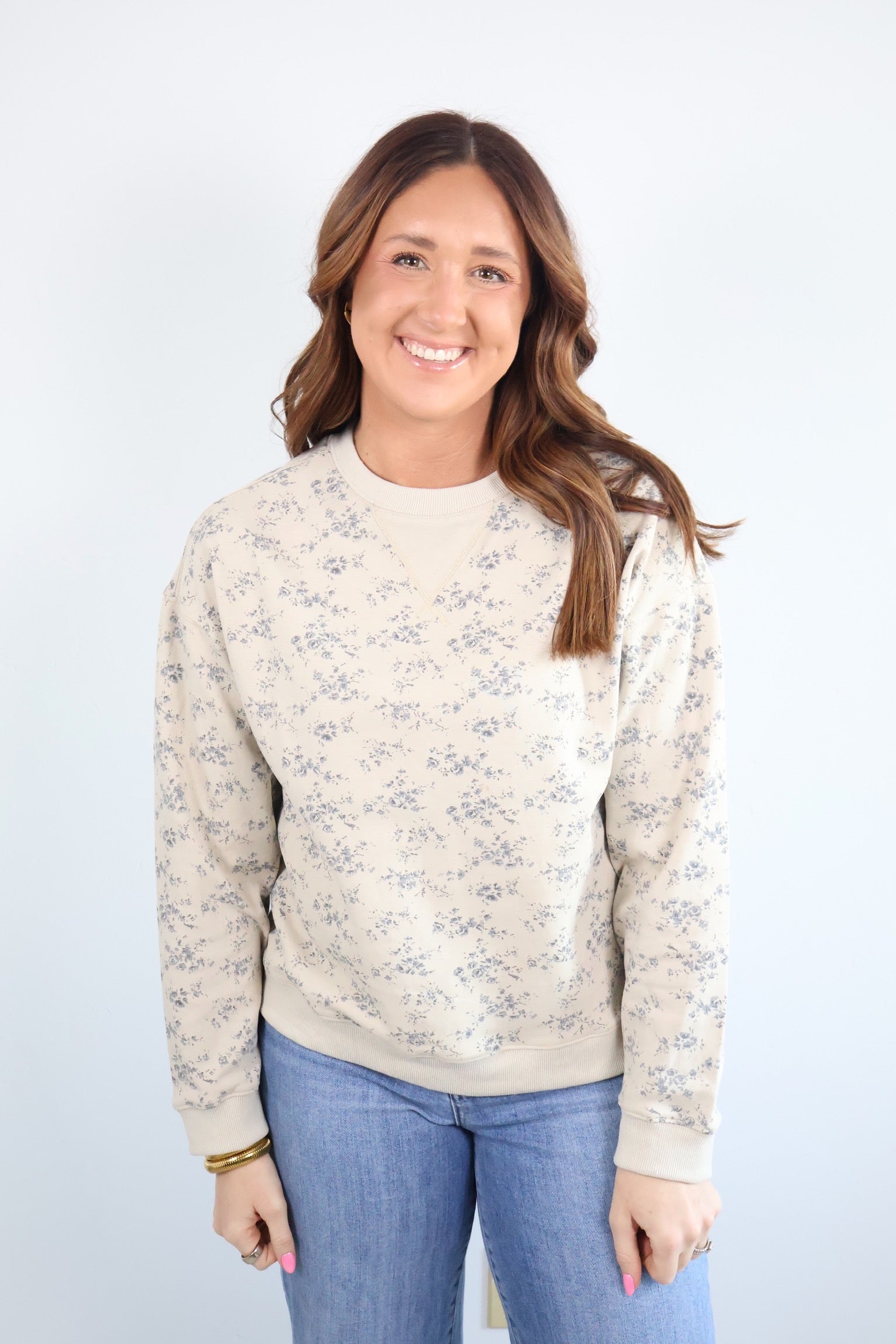 Courtney Vintage Floral Crewneck