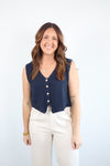 Hannah Button-Front Knit Vest