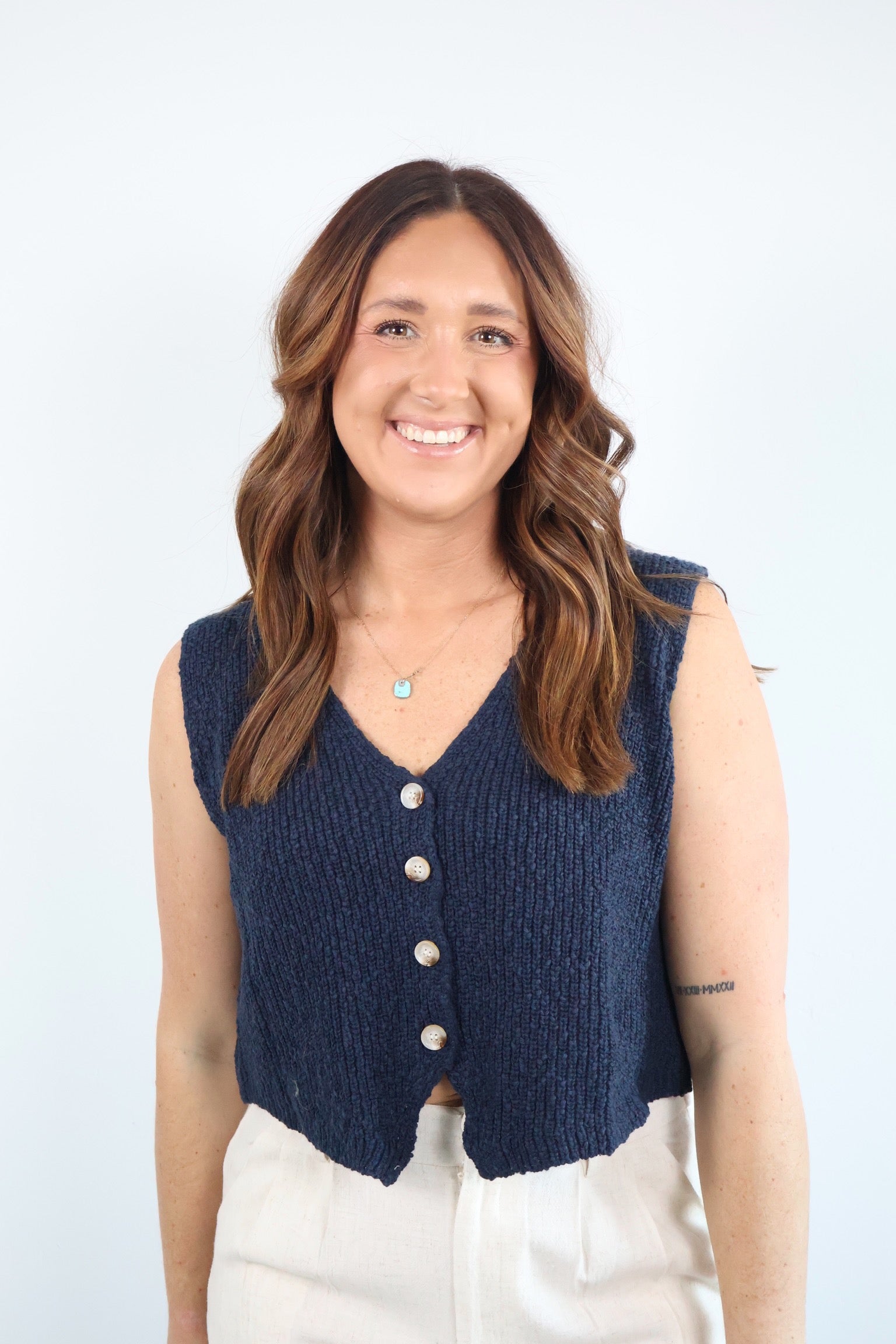 Hannah Button-Front Knit Vest