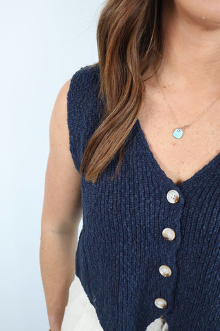 Hannah Button-Front Knit Vest