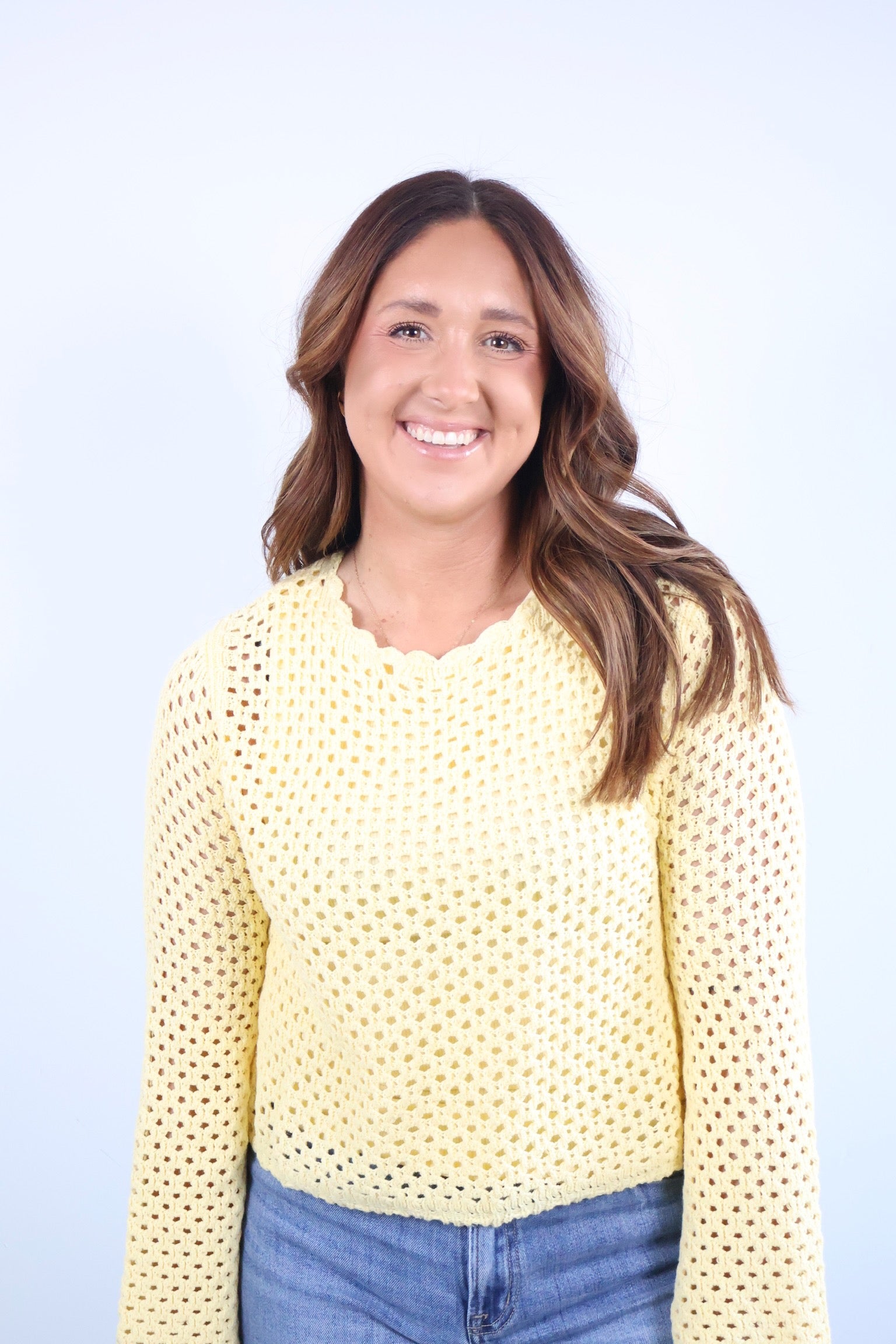 Cassie Scallop Trim Sweater