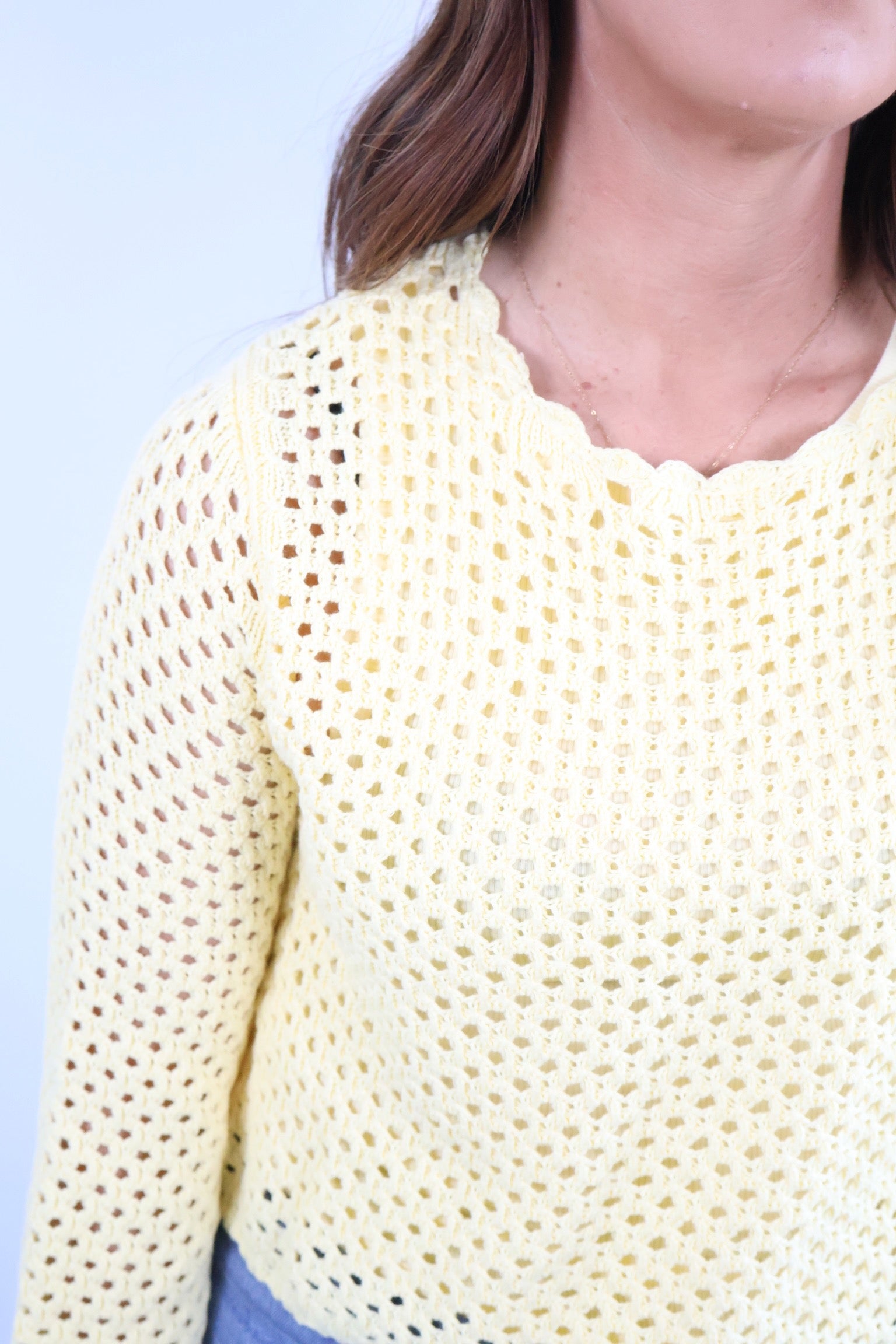 Cassie Scallop Trim Sweater