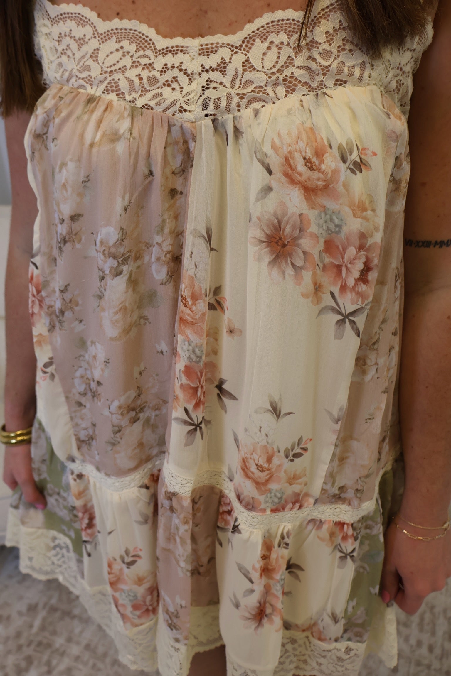 Gabriella Lace Trim Mini Dress