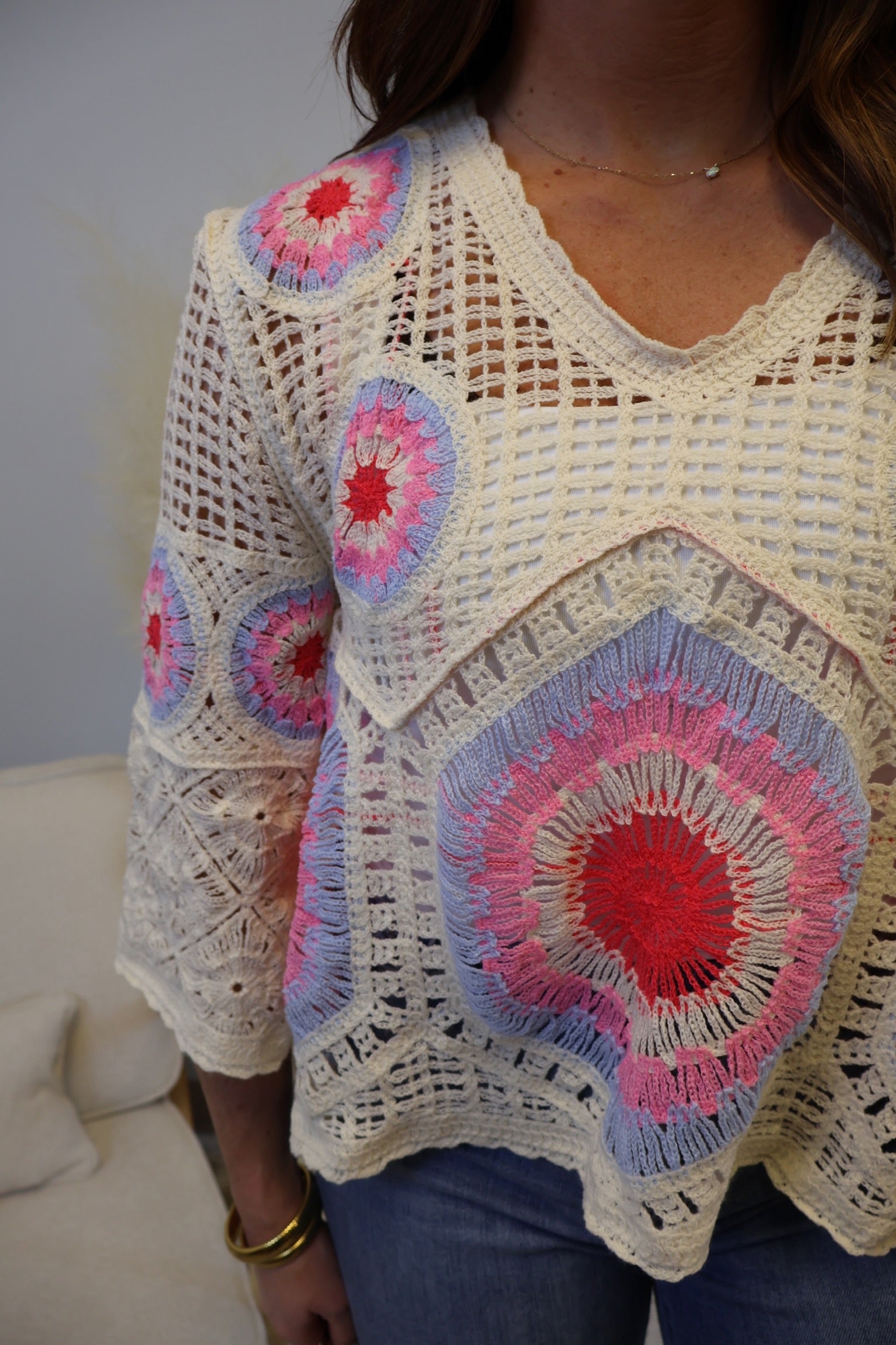 Maisie Open-Weave Pullover