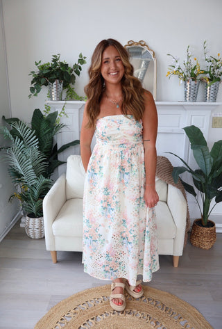 Marcy Strapless Floral Dress