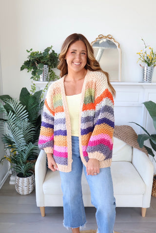 Isabella Rainbow Open Cardigan
