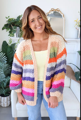 Isabella Rainbow Open Cardigan