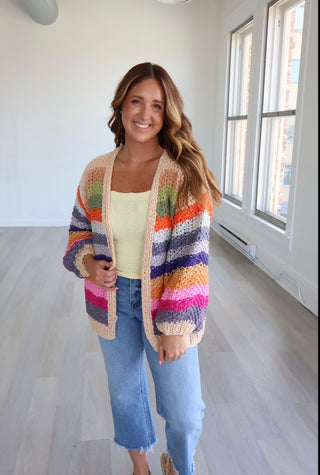 Isabella Rainbow Open Cardigan