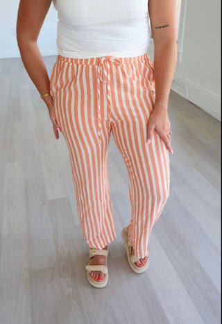 Cassandra Striped Drawstring Pants