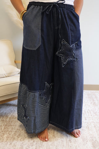 Ember Frayed Star Wide Pants