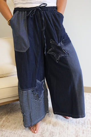 Ember Frayed Star Wide Pants
