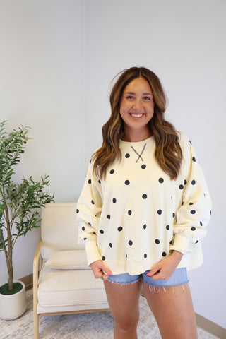 Olivia Polka Dot Crewneck