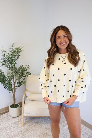 Olivia Polka Dot Crewneck