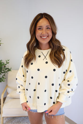 Olivia Polka Dot Crewneck