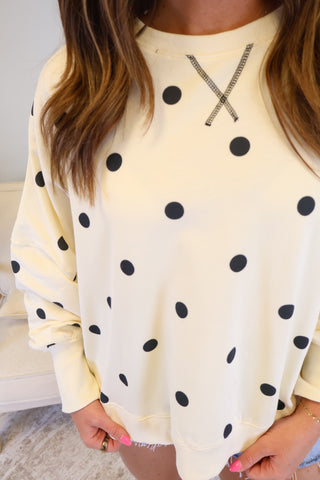 Olivia Polka Dot Crewneck