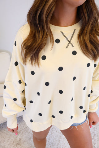 Olivia Polka Dot Crewneck