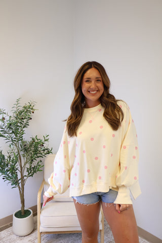 Olivia Polka Dot Crewneck