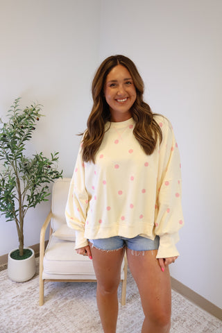 Olivia Polka Dot Crewneck