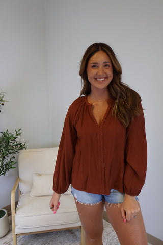 Kaylee Braided Trim Blouse