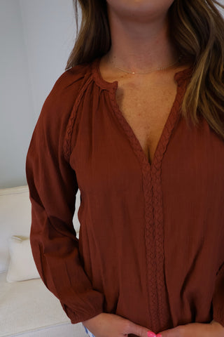 Kaylee Braided Trim Blouse