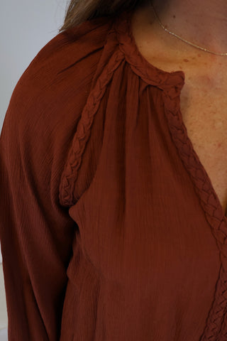 Kaylee Braided Trim Blouse