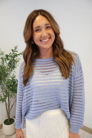 Tay Open-Knit Sweater Top