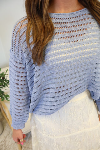 Tay Open-Knit Sweater Top
