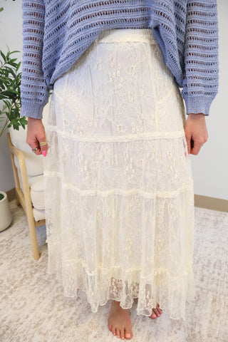 Mindy Lace Tiered Maxi Skirt