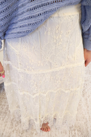 Mindy Lace Tiered Maxi Skirt