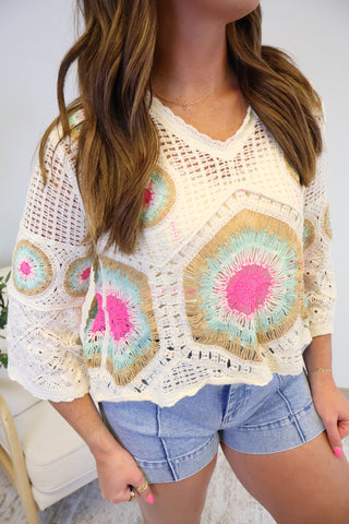 Maisie Open-Weave Pullover