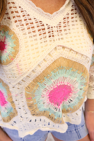 Maisie Open-Weave Pullover