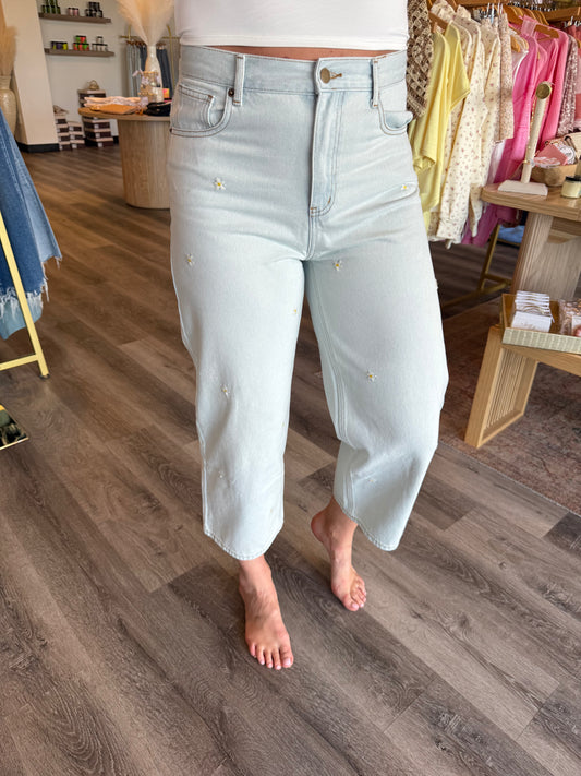 Daisy Embroidered Jeans
