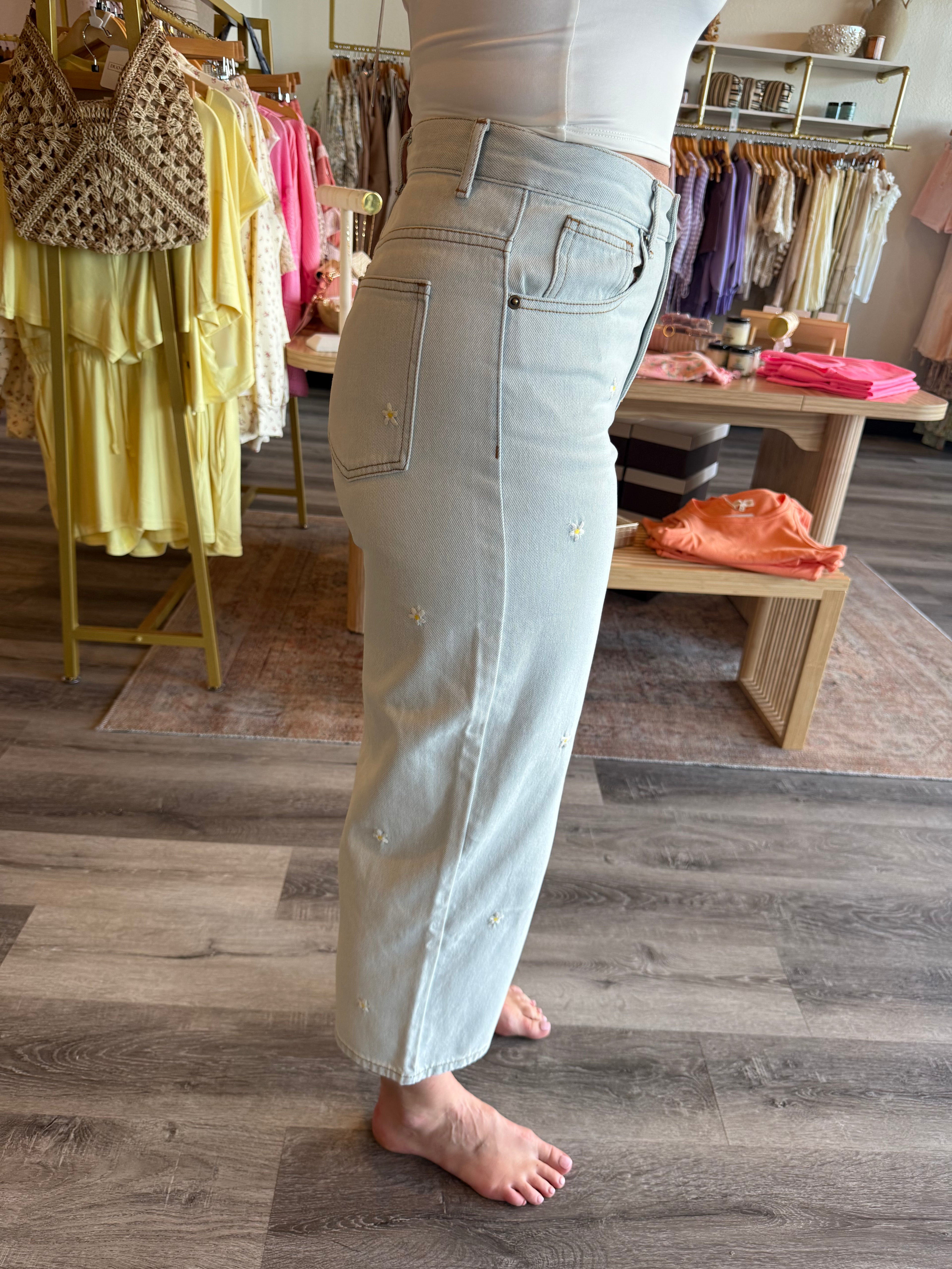 Daisy Embroidered Jeans