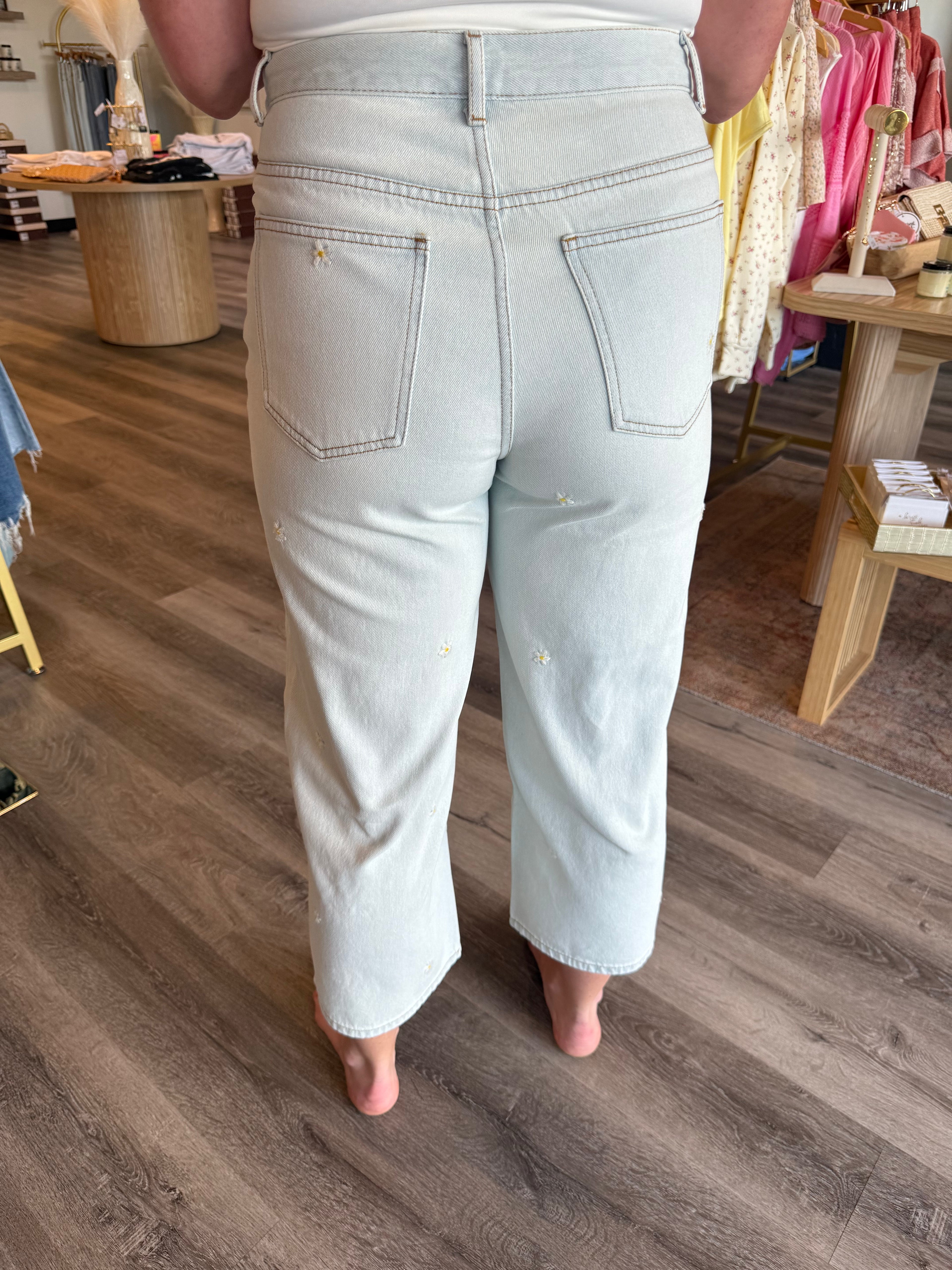 Daisy Embroidered Jeans