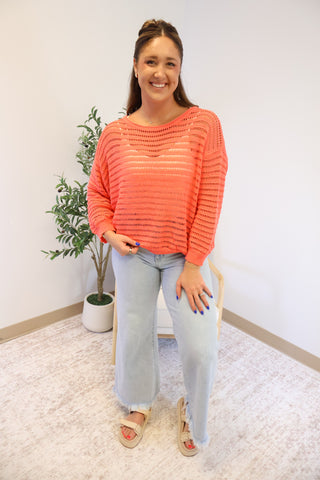Tay Open-Knit Sweater Top