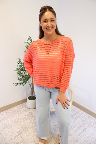 Tay Open-Knit Sweater Top