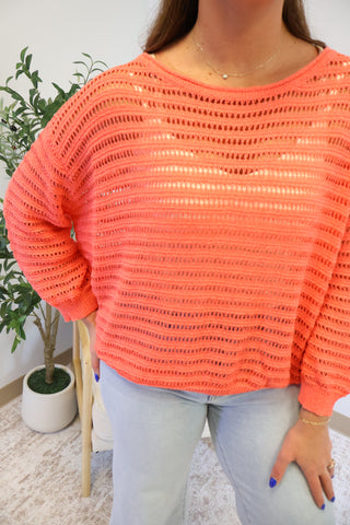 Tay Open-Knit Sweater Top