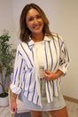 White/Blue Stripe