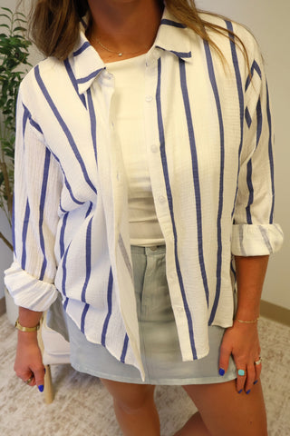 Amy Double Striped Button Down