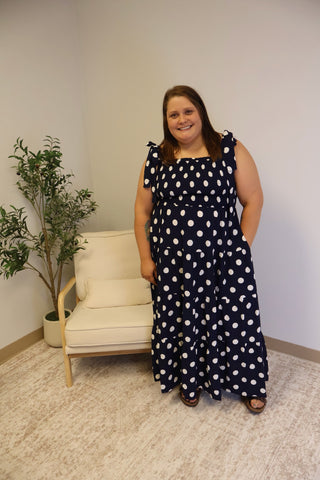 Elena Tiered Polka Dot Dress