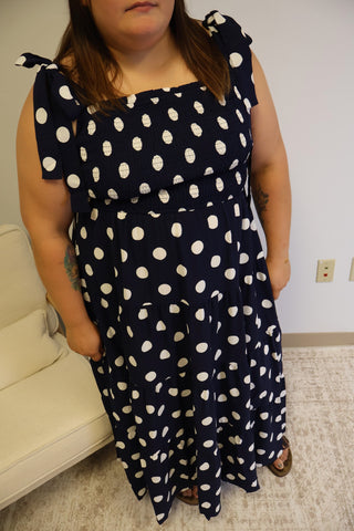 Elena Tiered Polka Dot Dress