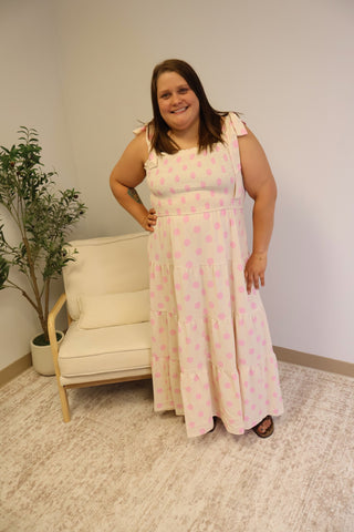 Elena Tiered Polka Dot Dress