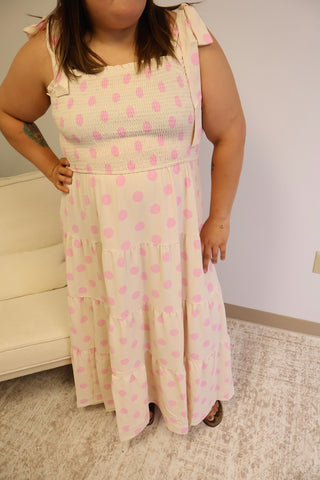 Elena Tiered Polka Dot Dress