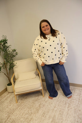 Olivia Polka Dot Crewneck