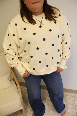 Olivia Polka Dot Crewneck