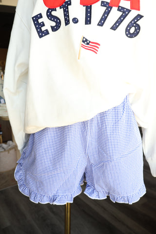 Aria Ruffle Gingham Shorts