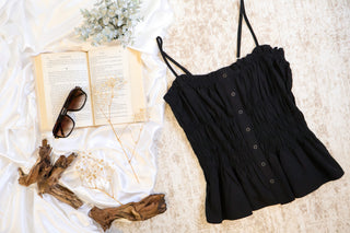 Jocelyn Button Ruffle Tank