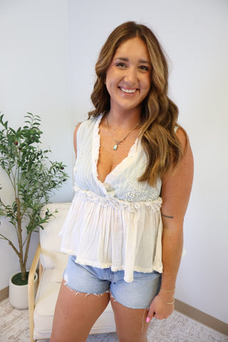 Brenna Ruffled V-Neck