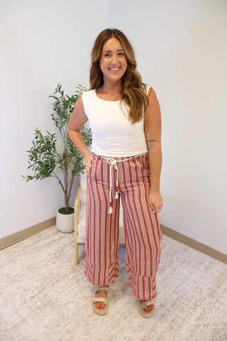 Rita Striped Linen Pants