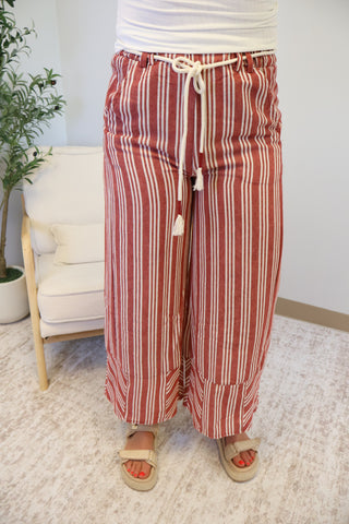 Rita Striped Linen Pants